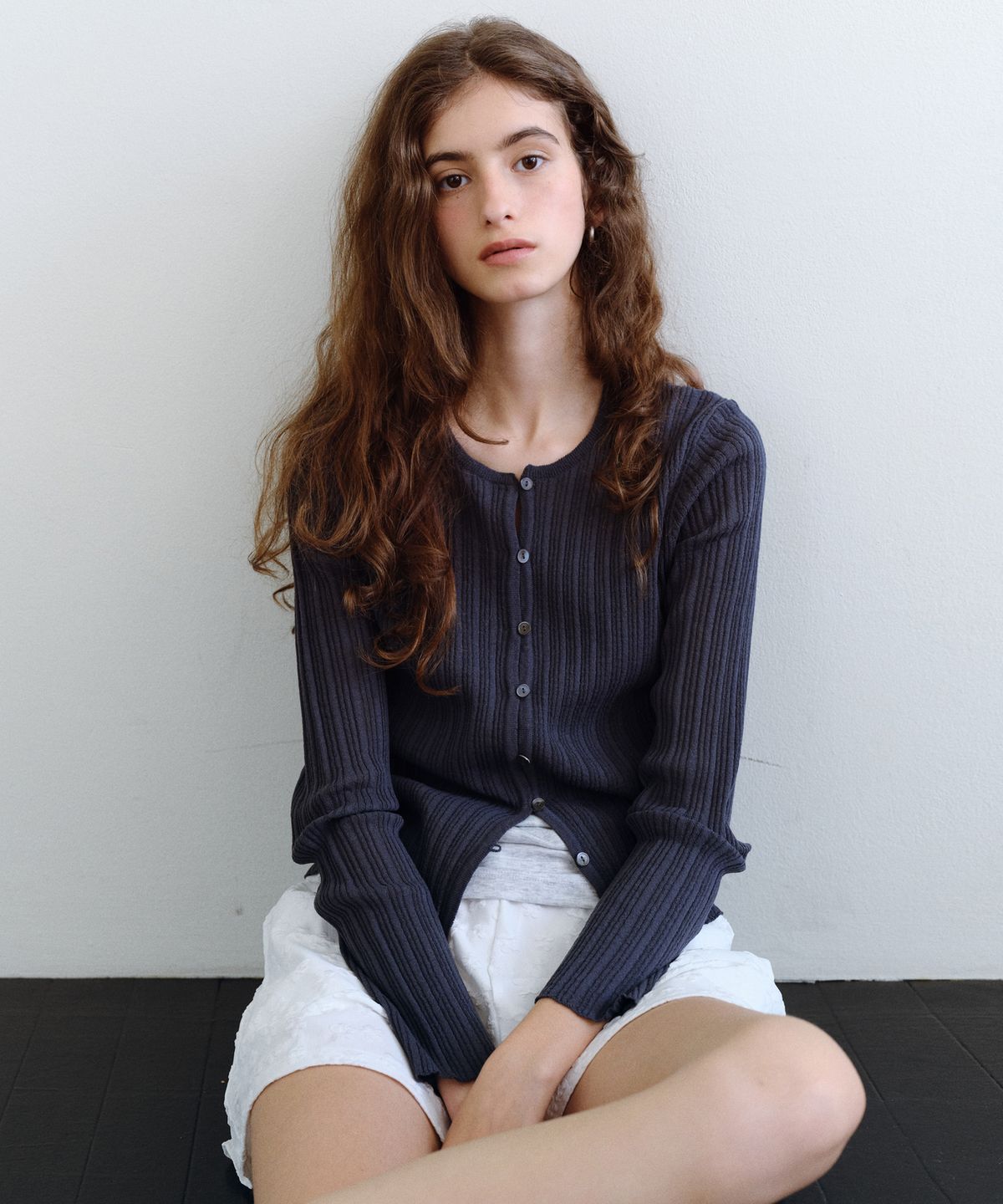 유라고(URAGO) Button loop ribbed cardigan