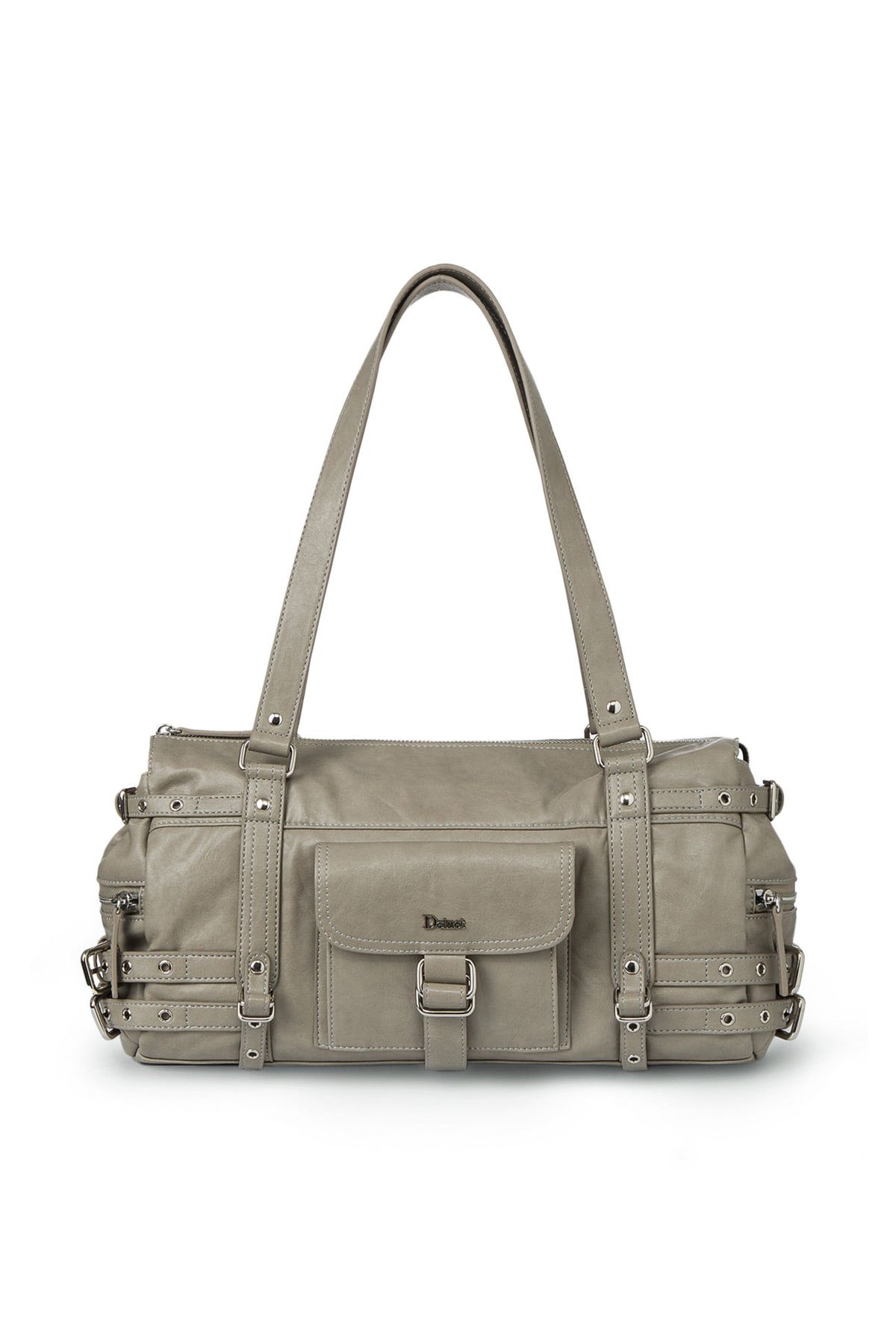 다이닛(DEINET) BELTED POCKET SHOULDER BAG IN GREY
