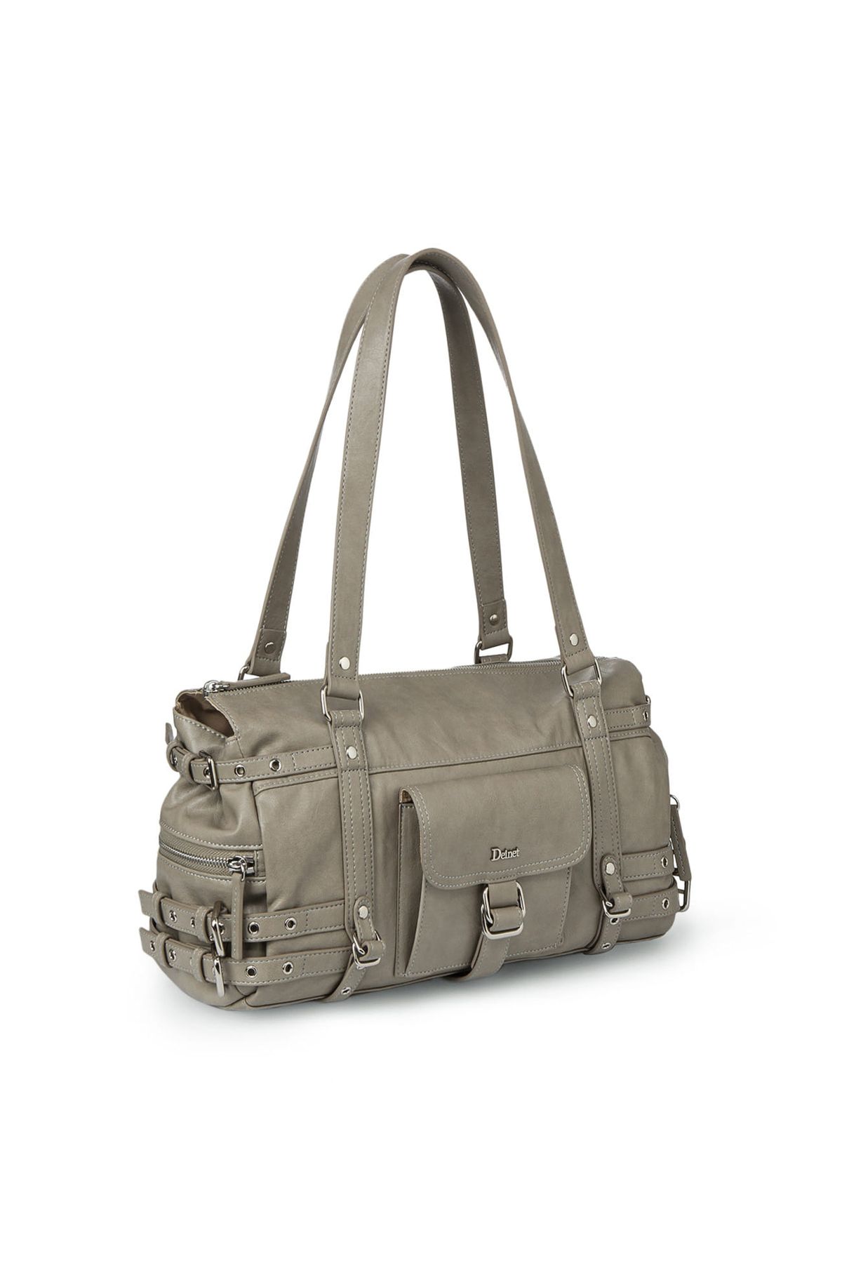 다이닛(DEINET) BELTED POCKET SHOULDER BAG IN GREY