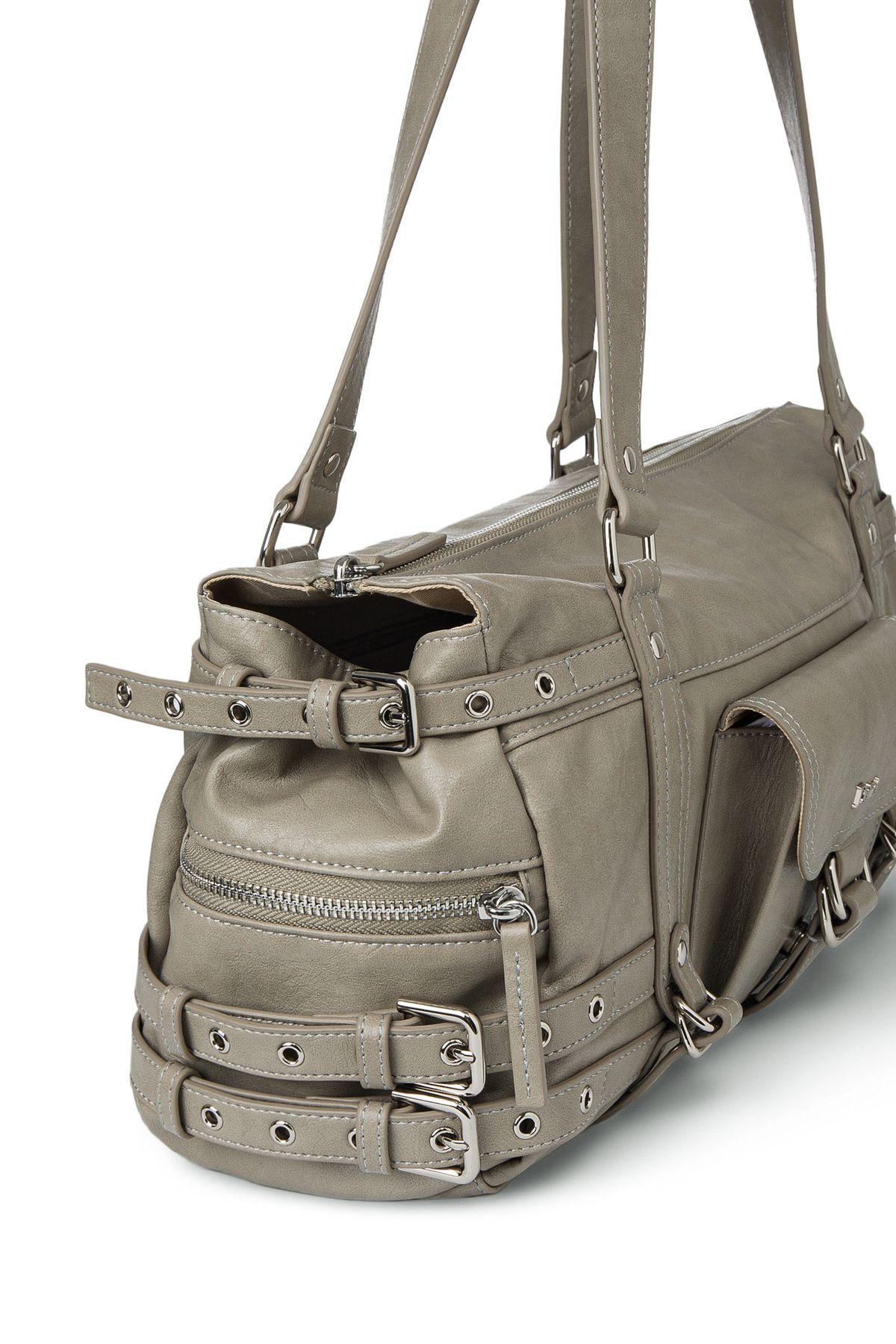 다이닛(DEINET) BELTED POCKET SHOULDER BAG IN GREY