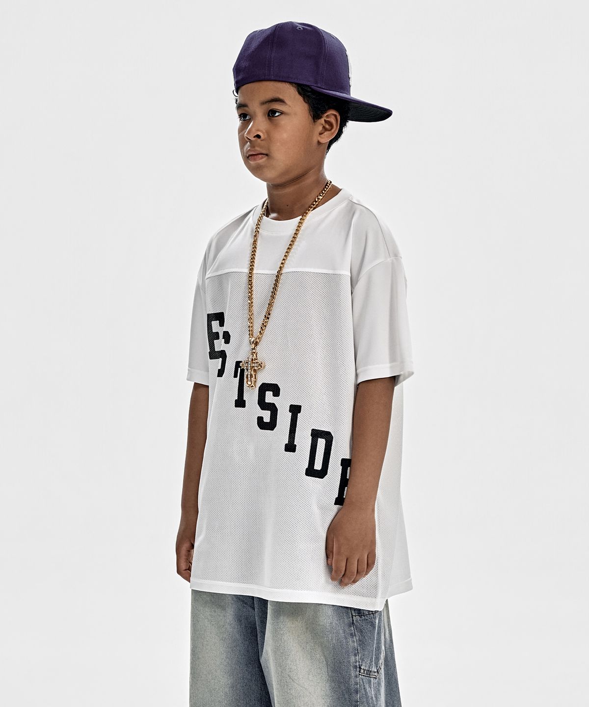 테이크이지 키즈(TAKEASY KIDS) 믹스드 매쉬 오버 저지 (화이트)