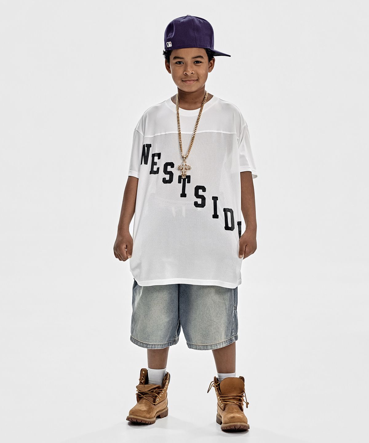 테이크이지 키즈(TAKEASY KIDS) 믹스드 매쉬 오버 저지 (화이트)