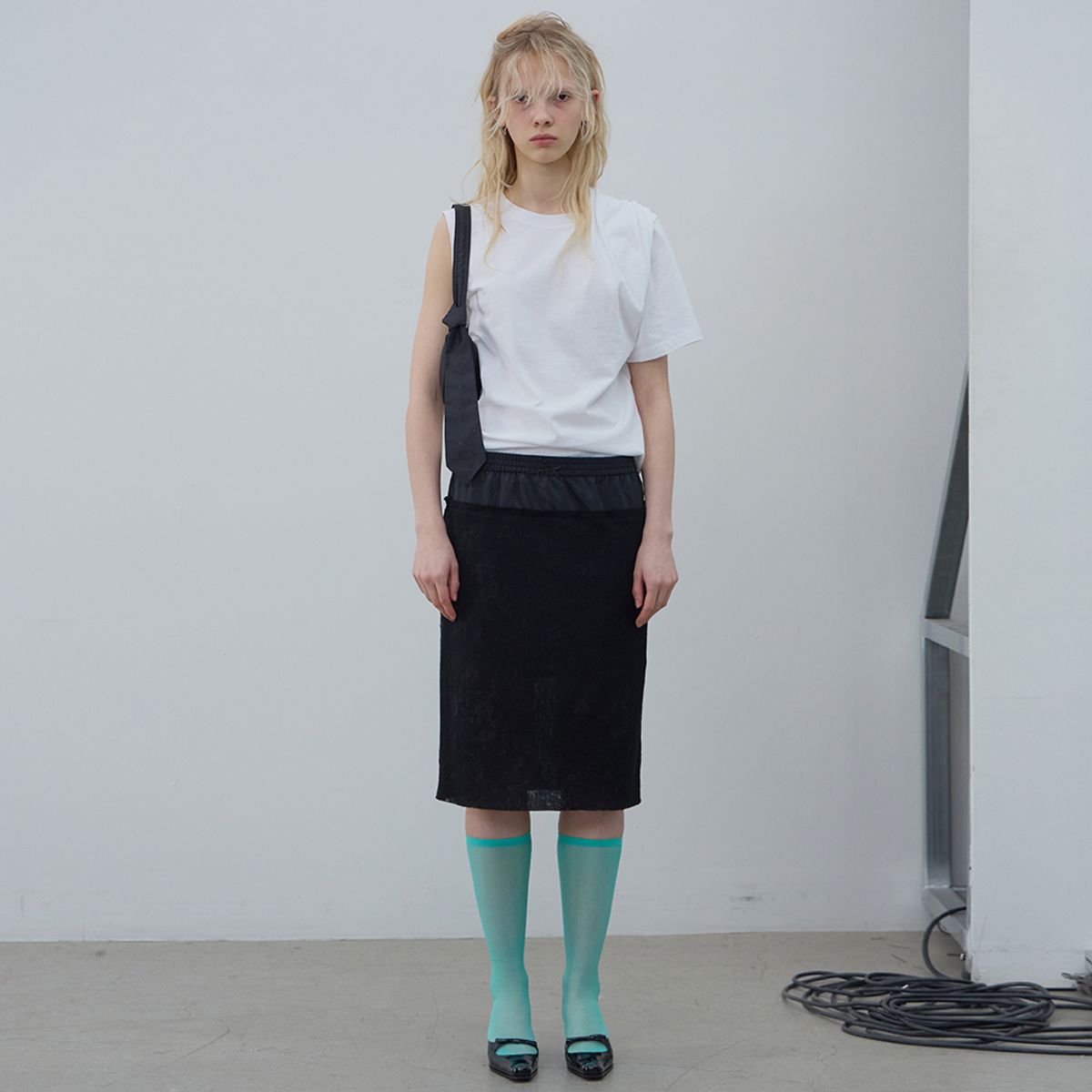 엘씨디씨티엠(LCDC™) SHEER LACE SKIRT (BLACK)