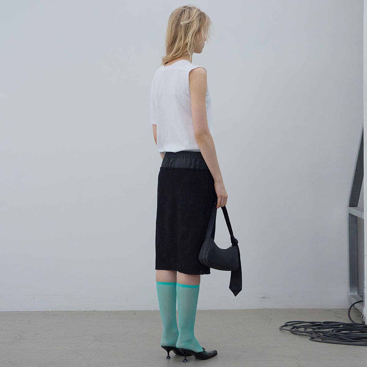 엘씨디씨티엠(LCDC™) SHEER LACE SKIRT (BLACK)