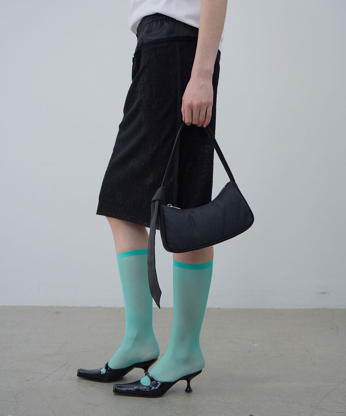 엘씨디씨티엠(LCDC™) SHEER LACE SKIRT (BLACK)