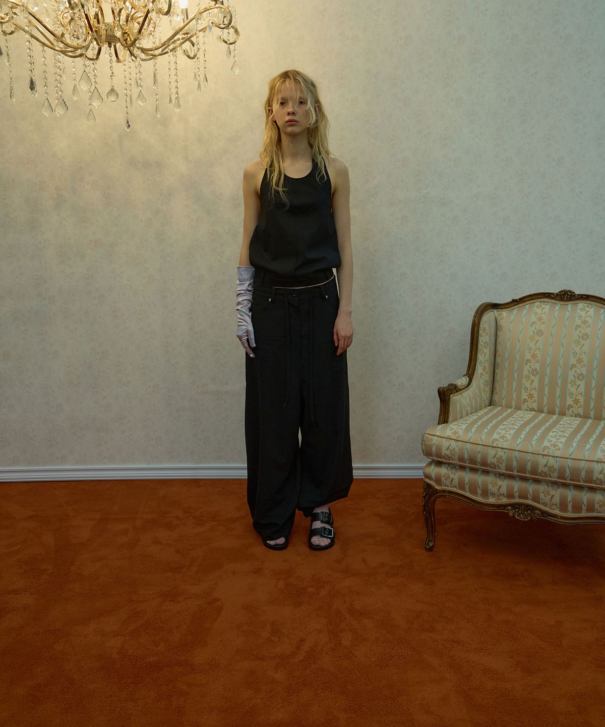 엘씨디씨티엠(LCDC™) CRINKLE DETAIL WIDE TROUSERS (BLACK)