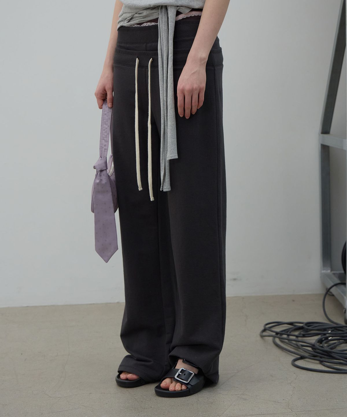 엘씨디씨티엠(LCDC™) DOUBLE WAIST JERSEY PANTS (DARK GREY)