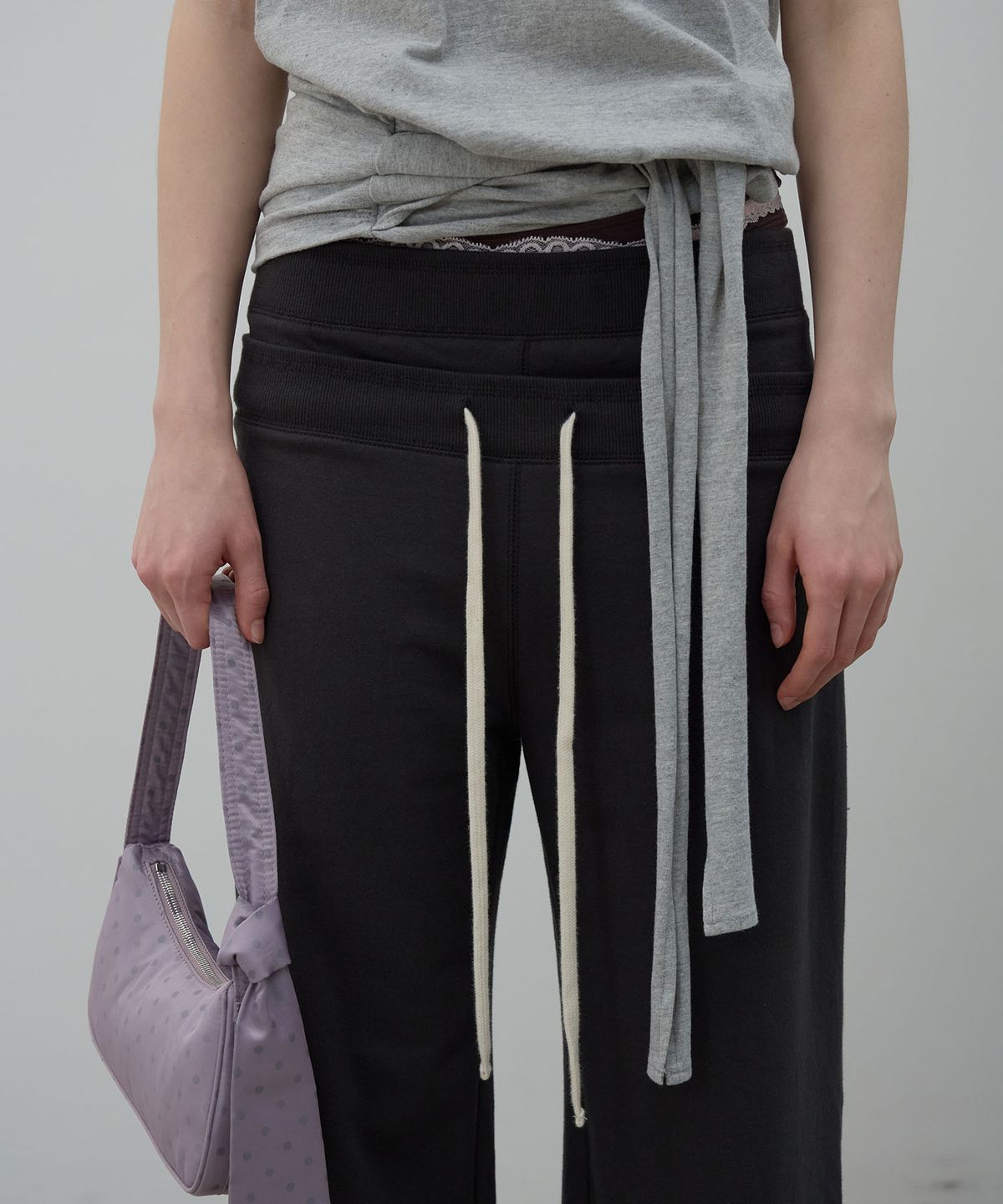 엘씨디씨티엠(LCDC™) DOUBLE WAIST JERSEY PANTS (DARK GREY)