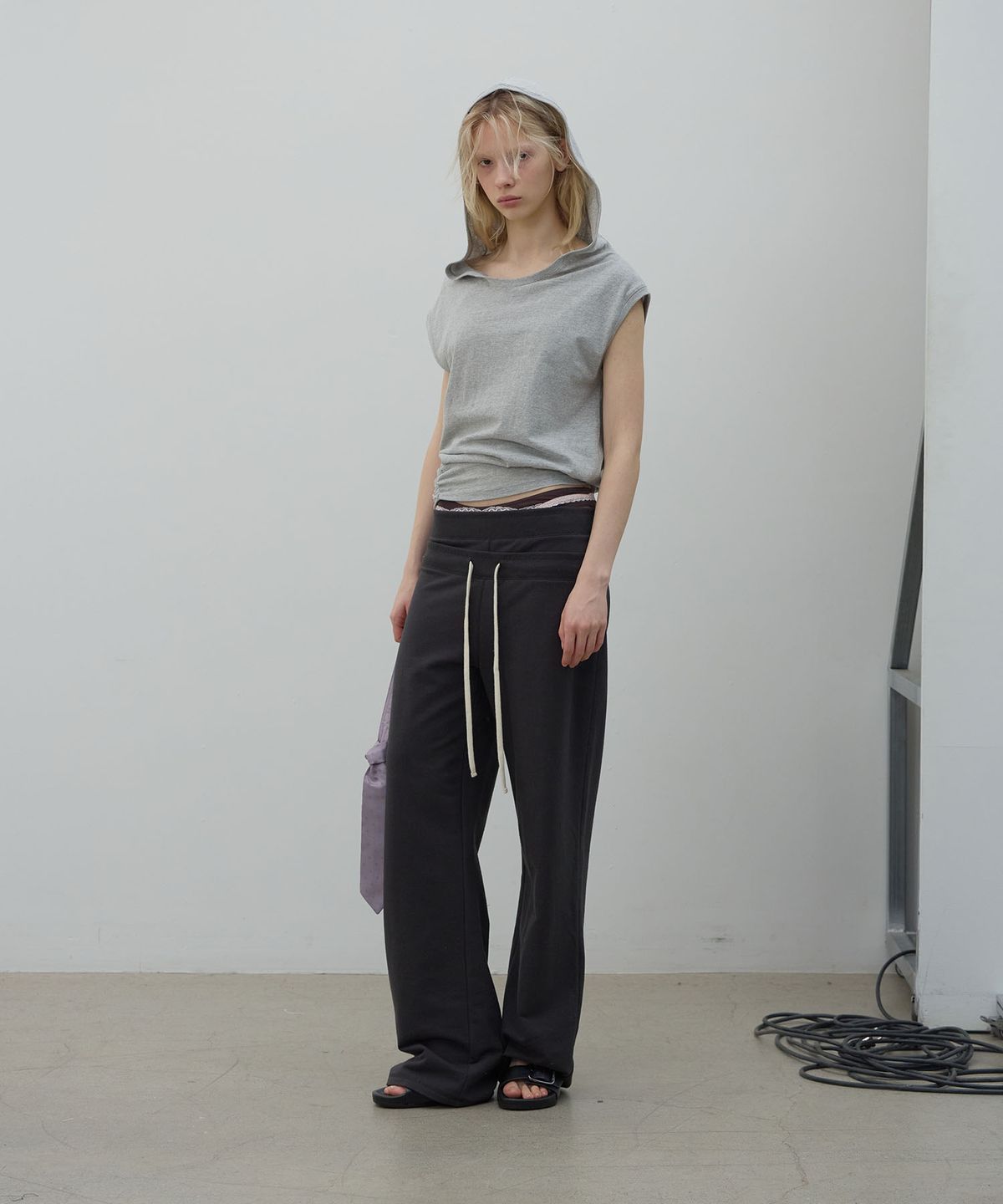 엘씨디씨티엠(LCDC™) DOUBLE WAIST JERSEY PANTS (DARK GREY)