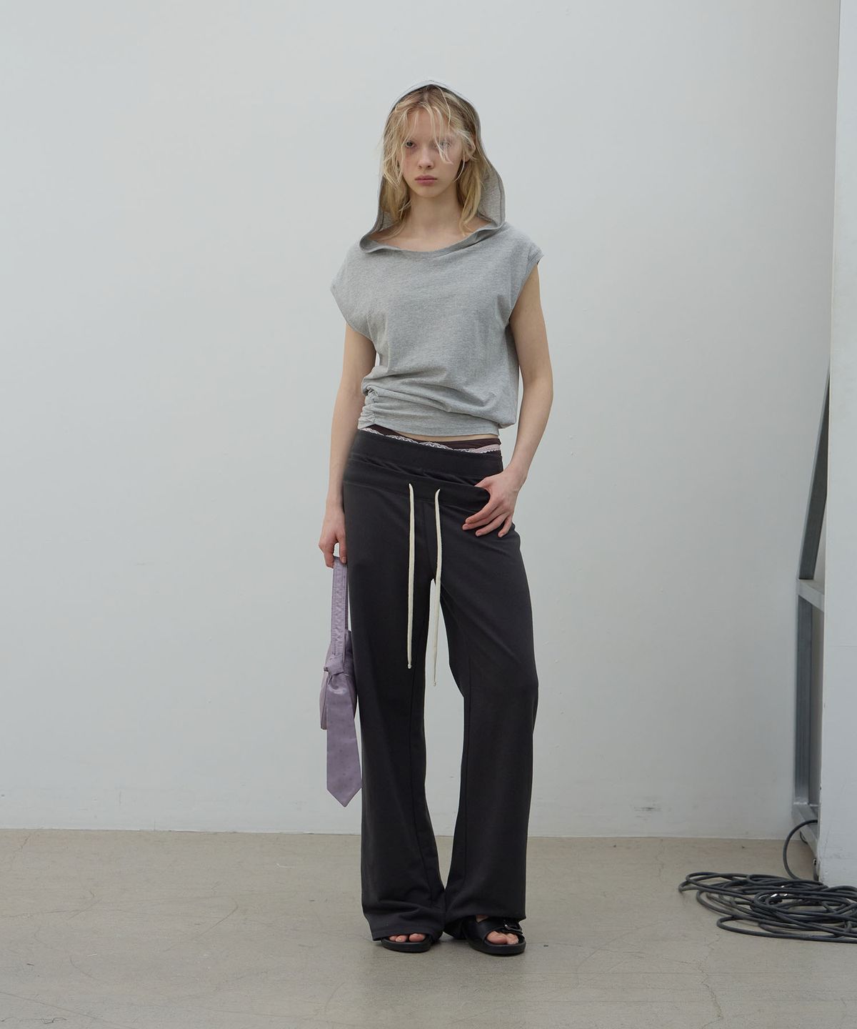 엘씨디씨티엠(LCDC™) DOUBLE WAIST JERSEY PANTS (DARK GREY)