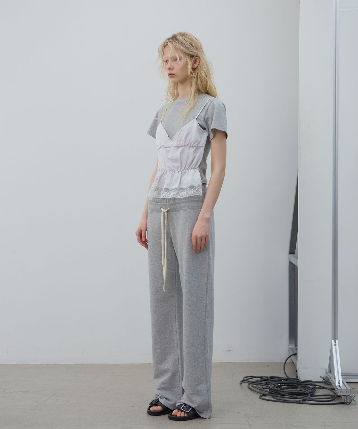엘씨디씨티엠(LCDC™) DOUBLE WAIST JERSEY PANTS (MELANGE GREY)