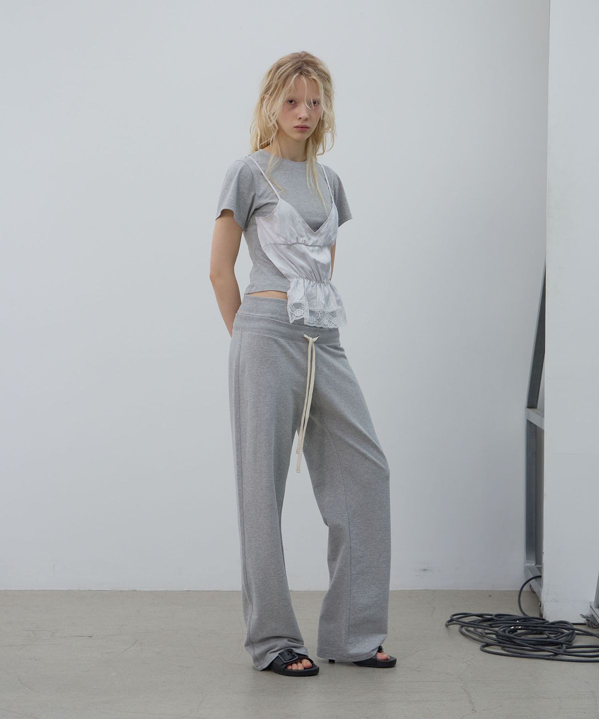 엘씨디씨티엠(LCDC™) DOUBLE WAIST JERSEY PANTS (MELANGE GREY)