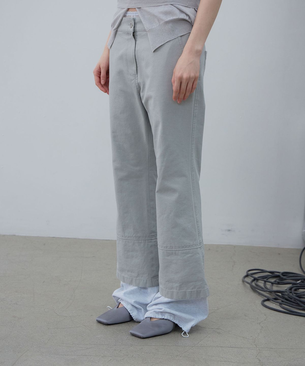 엘씨디씨티엠(LCDC™) LAYERED HEM STRING PANTS (LIGHT GREY)
