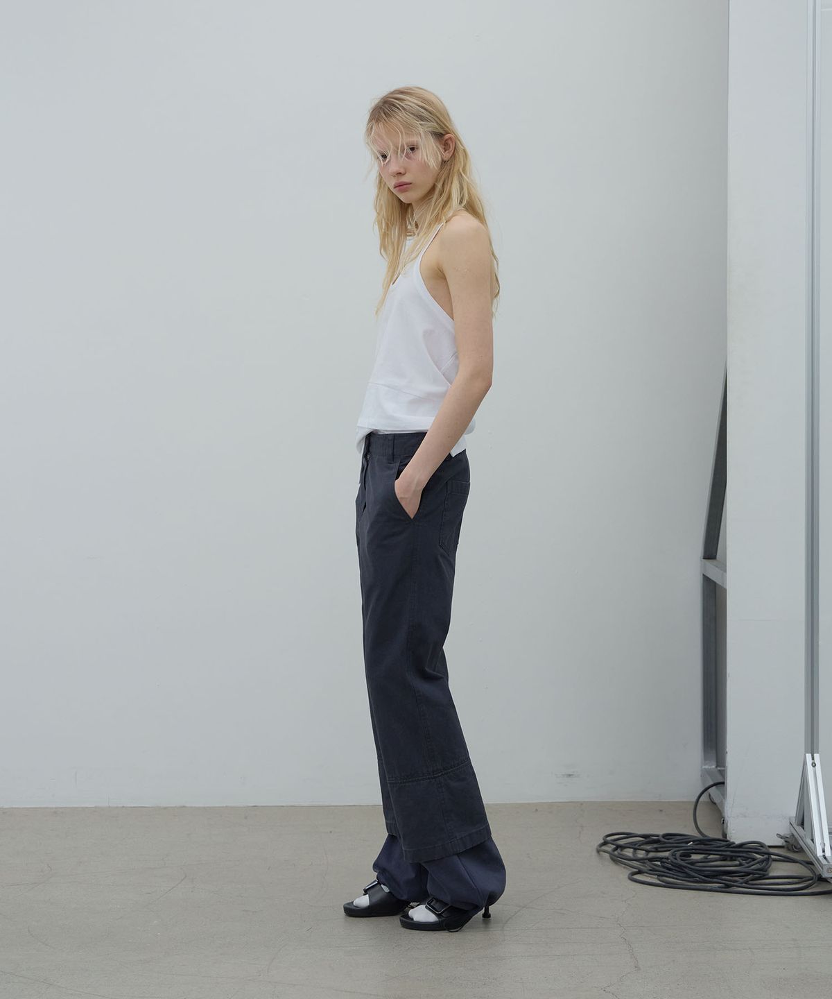 엘씨디씨티엠(LCDC™) LAYERED HEM STRING PANTS (DARK NAVY)