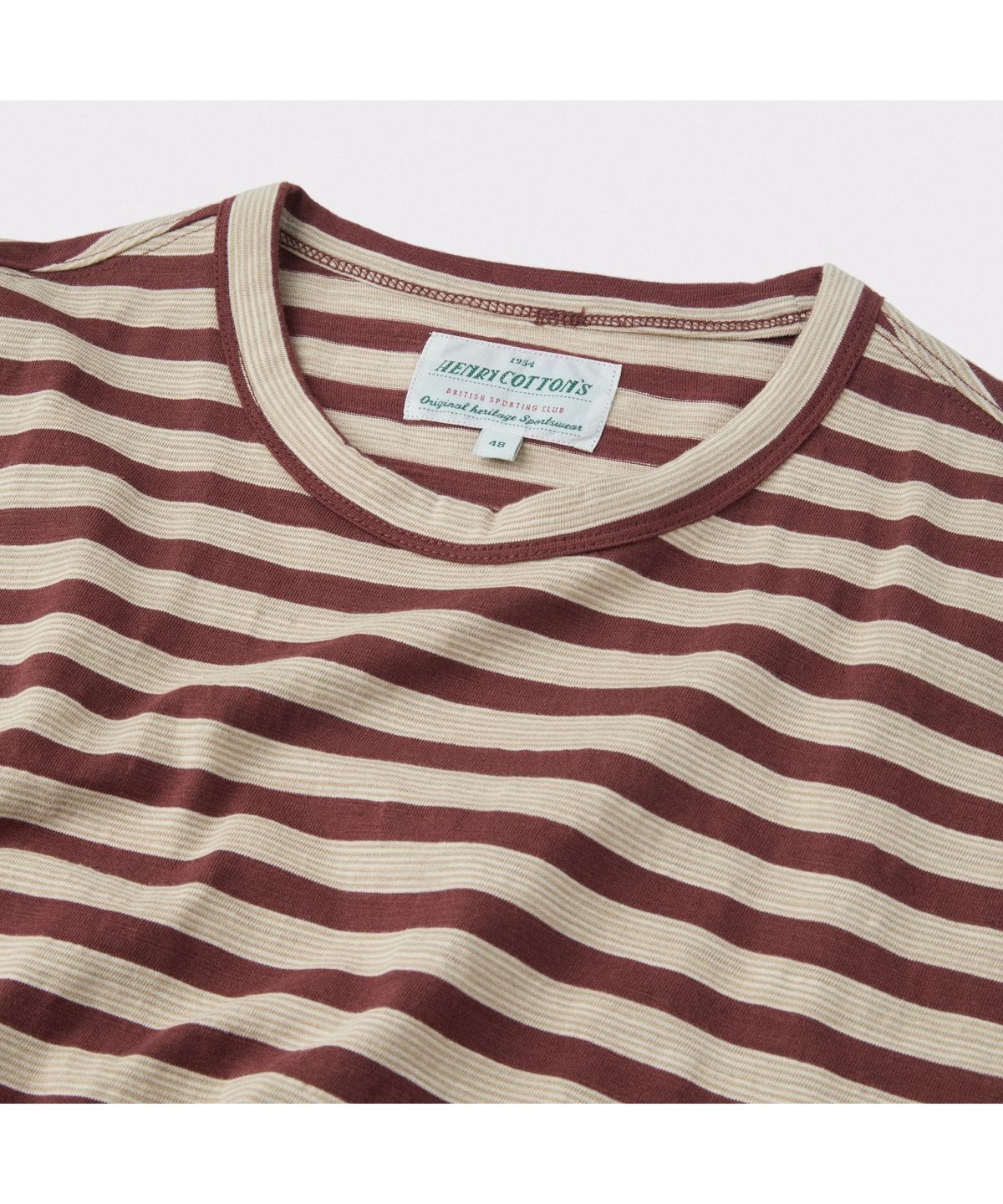 헨리코튼(HENRY COTTONS) [British Sporting Club] Stripe Slub Short-Sleeves T-Shirt ABTAM26711BRX