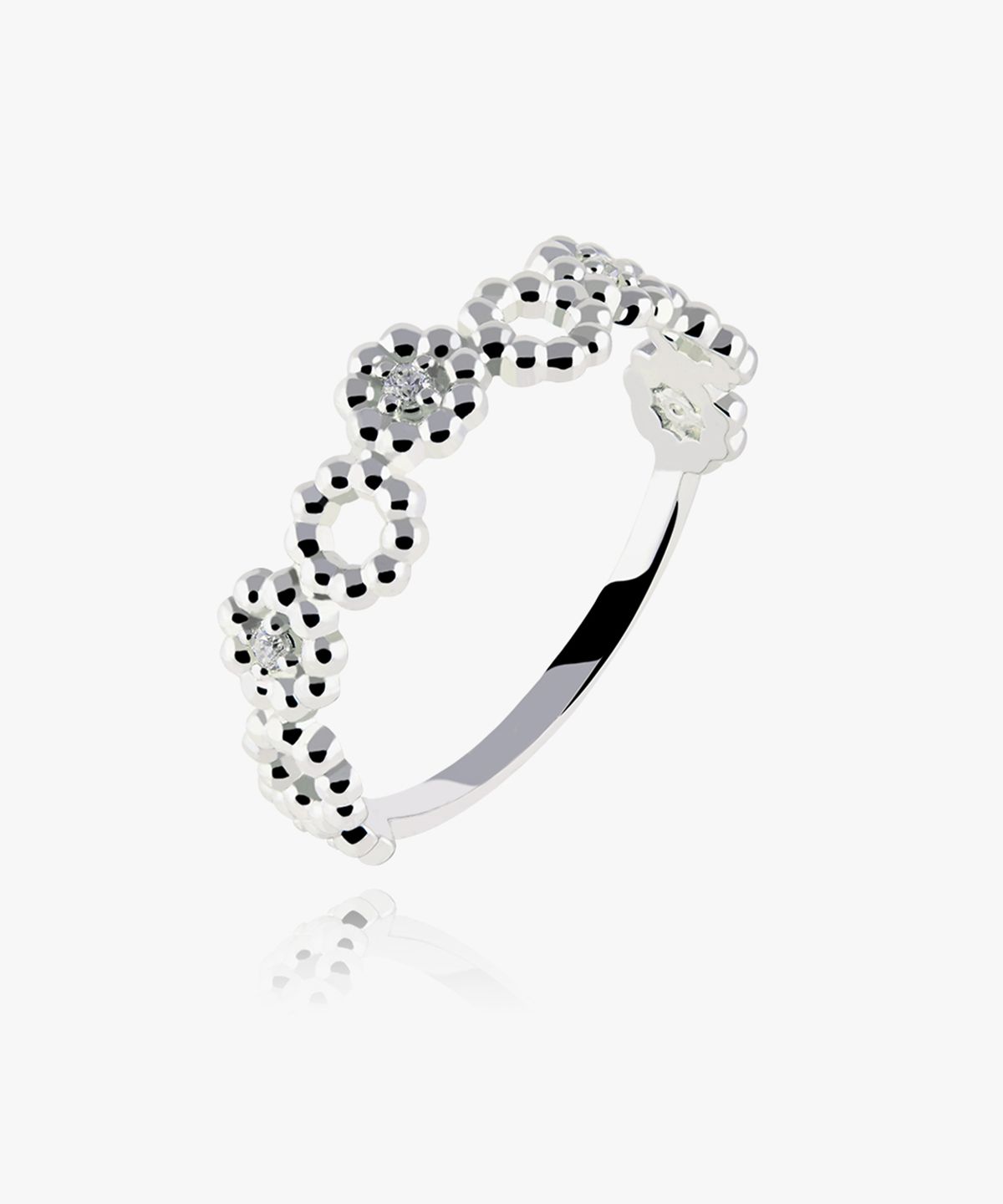 엘렌쥬얼리(HELENE JEWELRY) 925 실버 버블 크러쉬 볼 큐빅 미스 링 은 반지