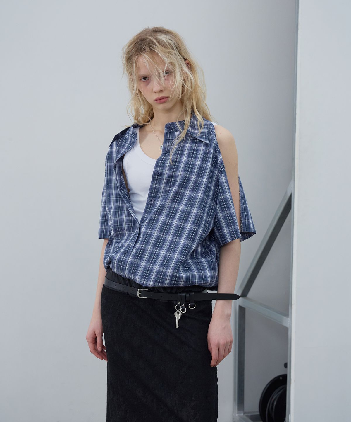 엘씨디씨티엠(LCDC™) MULTI-WAY DUAL CHECK SHIRT (BLUE)