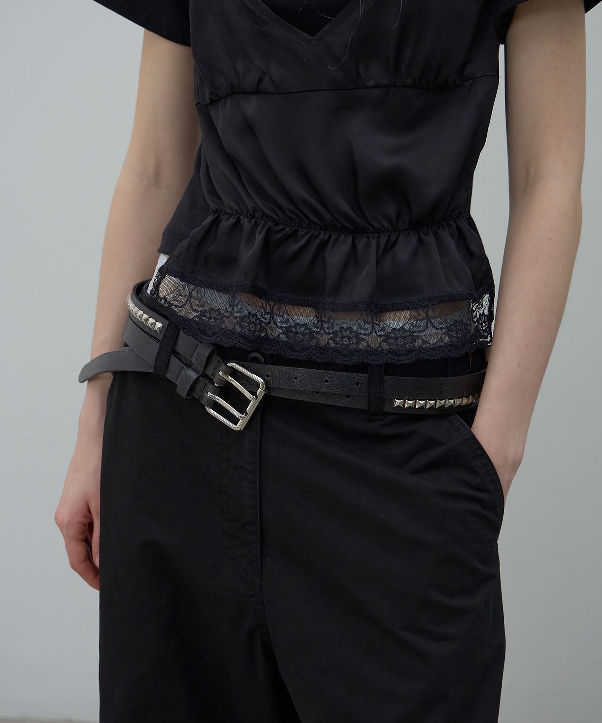 엘씨디씨티엠(LCDC™) LACE BUSTIER LAYERED TOP (BLACK)
