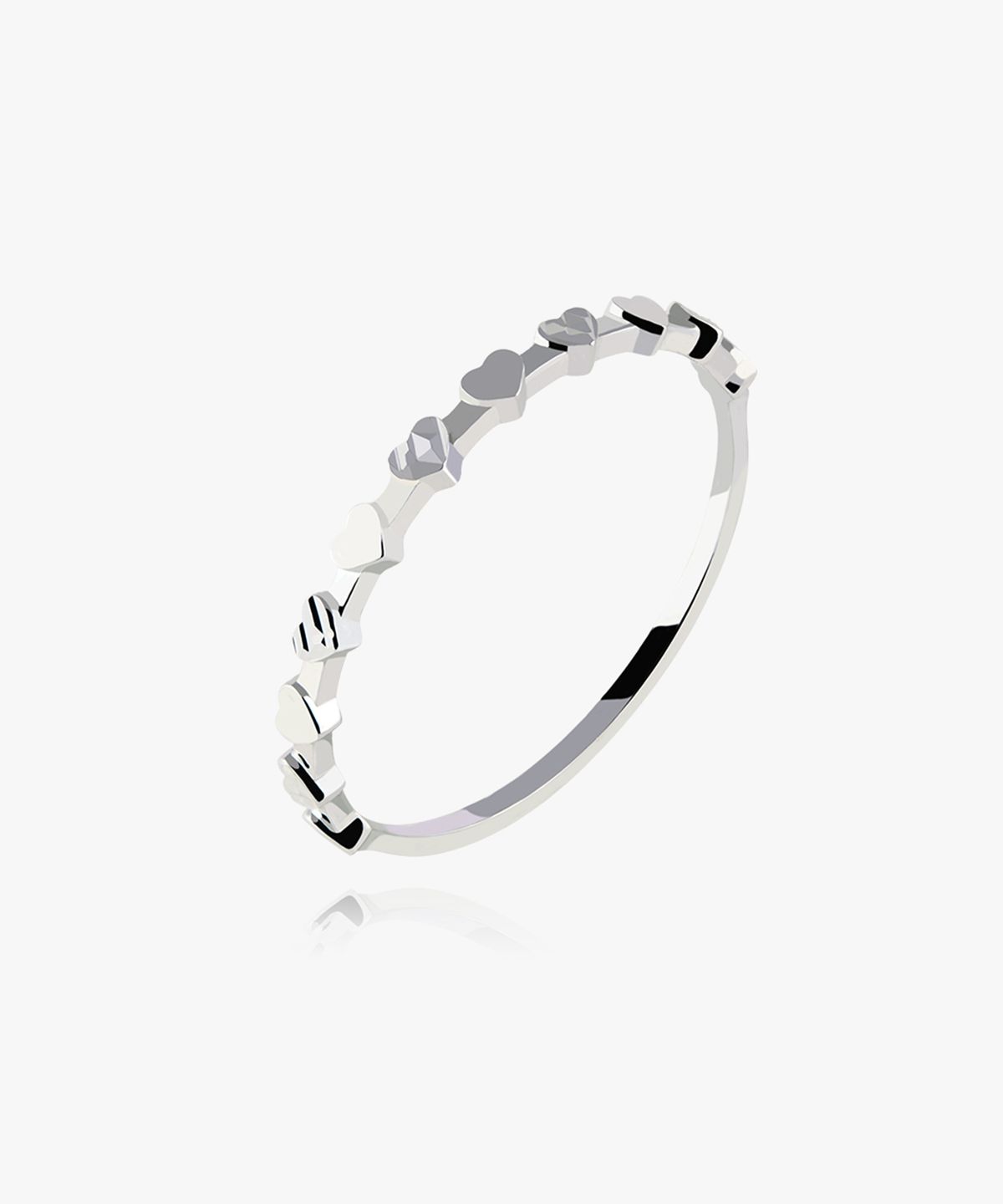 엘렌쥬얼리(HELENE JEWELRY) 925 실버 브릿지 미니 하트 컷팅 미스 링 은 반지
