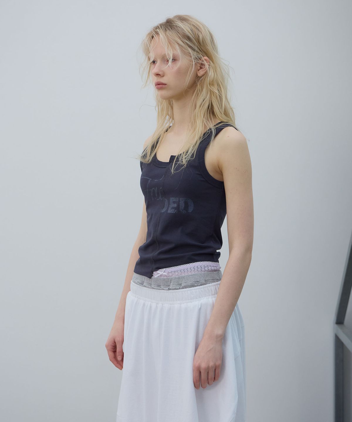 엘씨디씨티엠(LCDC™) SPLIT GRAPHIC TANK TOP (DARK GREY)