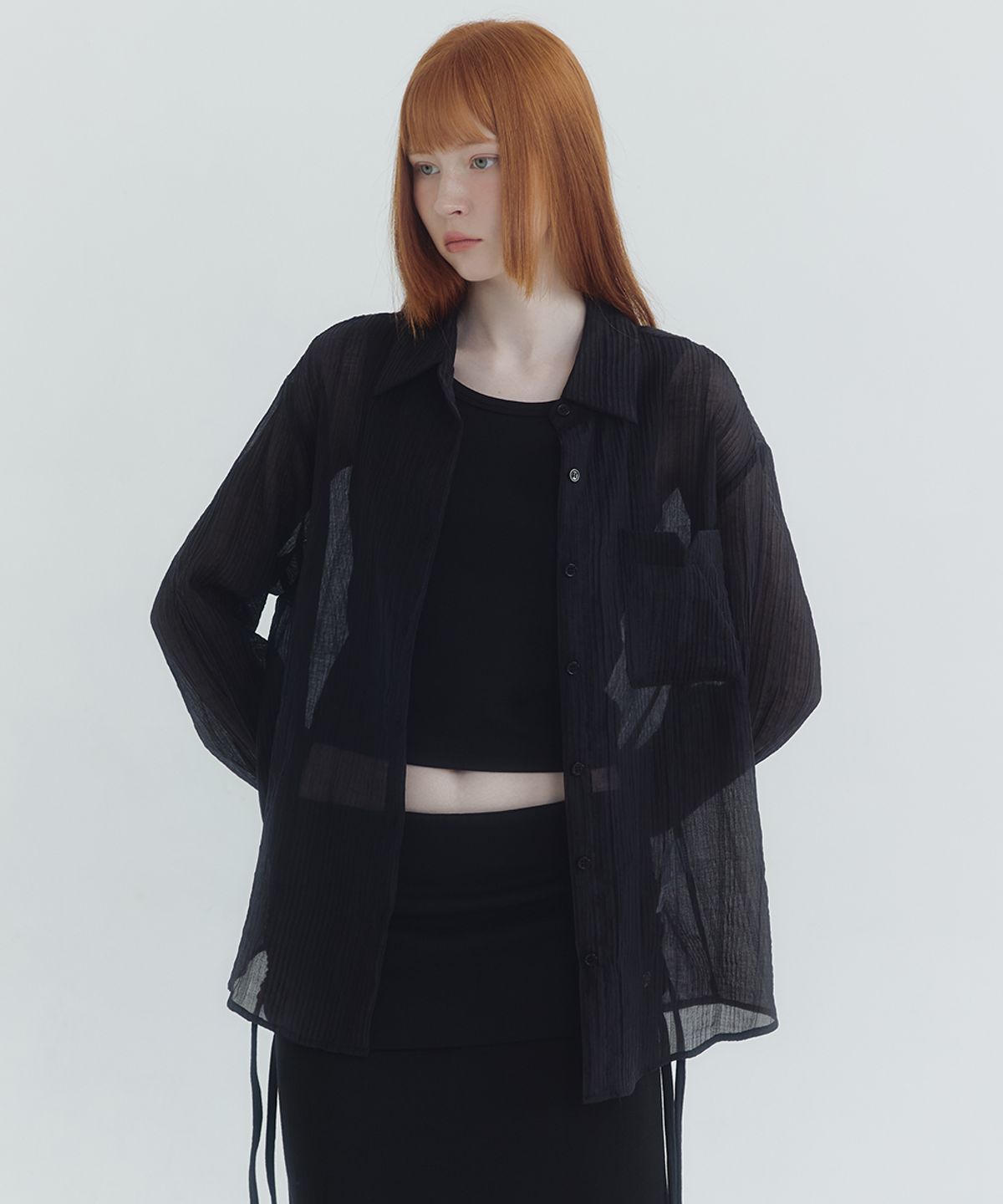 미케네(MICANE) 카일리 시-스루 셔츠