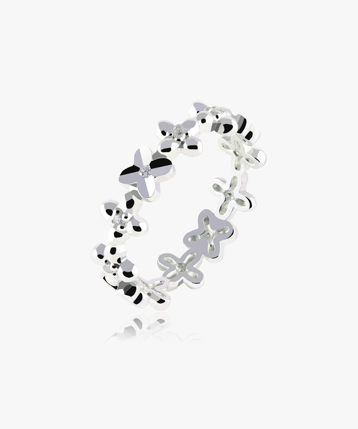 엘렌쥬얼리(HELENE JEWELRY) 925 실버 블루밍 플라워 미스 링 은 반지