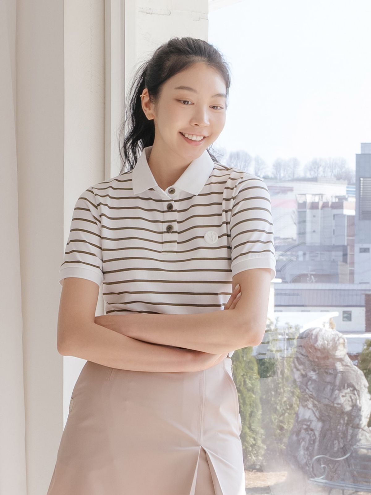 니티나(NITINA) 스트라이프 카라 티셔츠 KA/ST