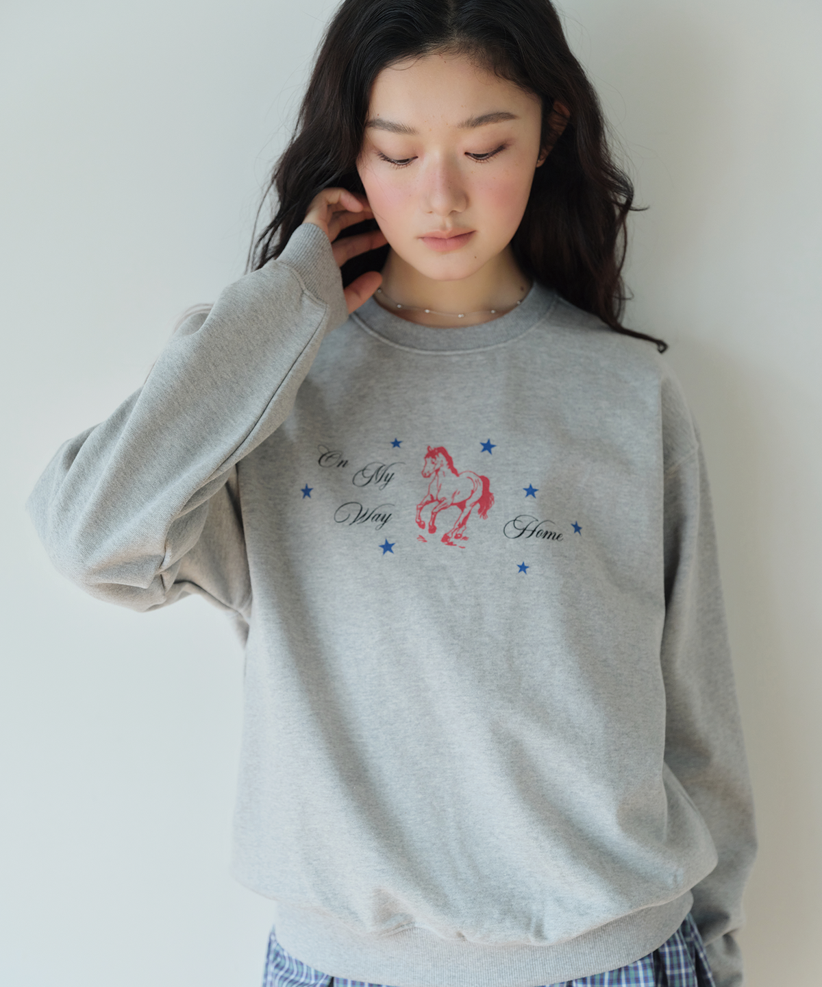 홈바디띵즈(HOMEBODY THINGS) HBT Pony Sweatshirt (GREY)
