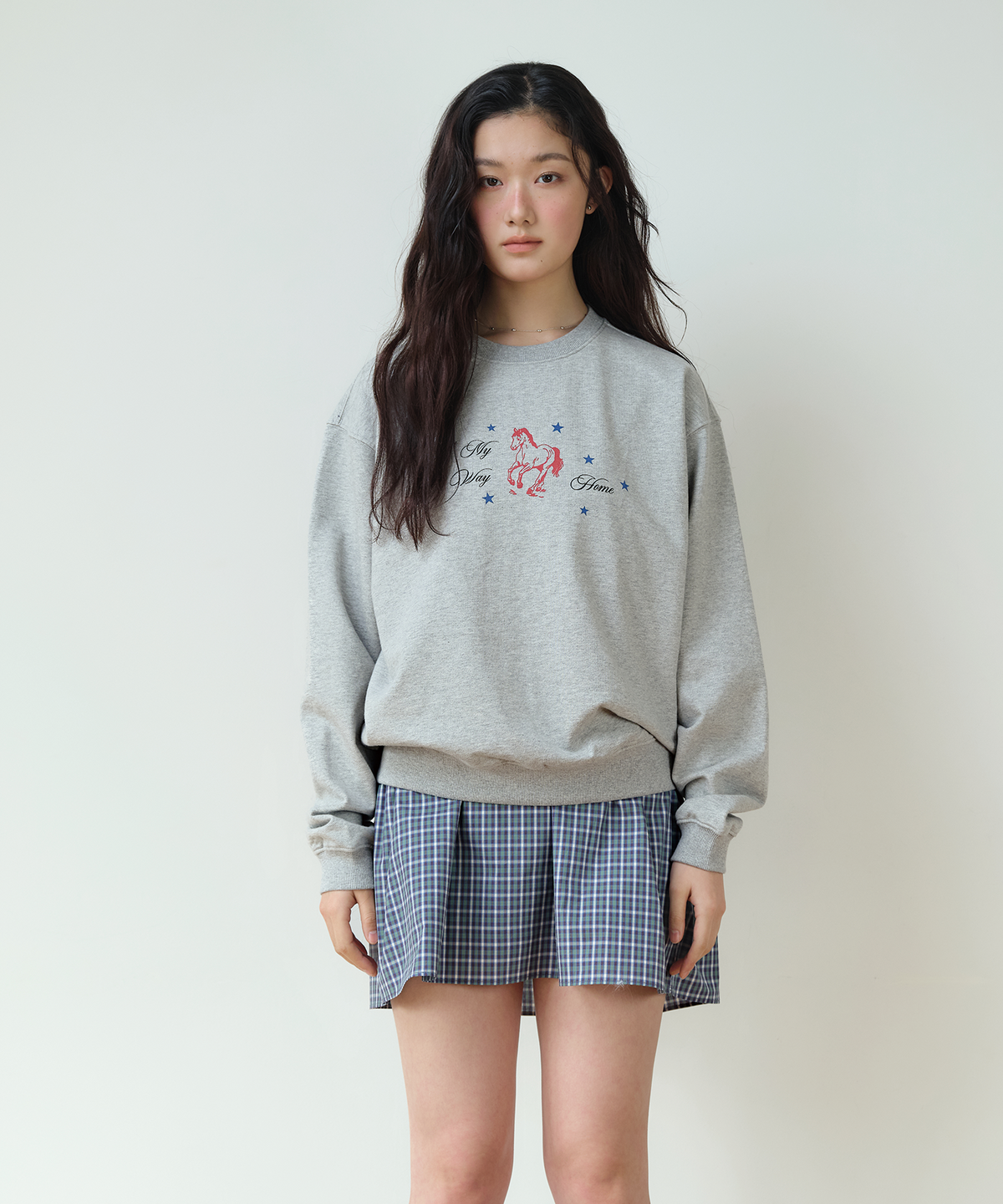 홈바디띵즈(HOMEBODY THINGS) HBT Pony Sweatshirt (GREY)