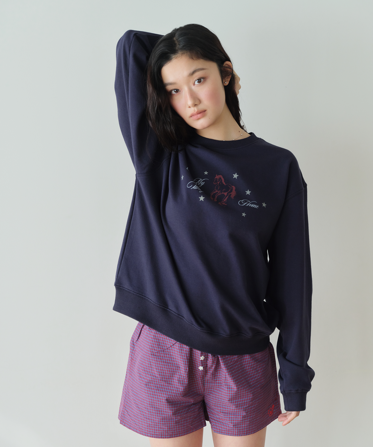 홈바디띵즈(HOMEBODY THINGS) HBT Pony Sweatshirt (NAVY)
