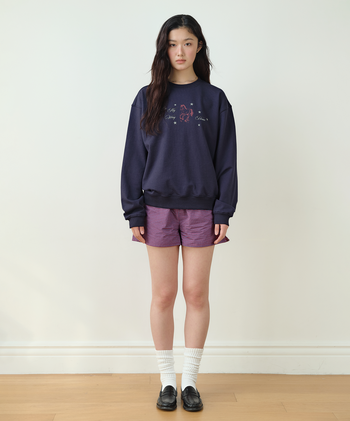 홈바디띵즈(HOMEBODY THINGS) HBT Pony Sweatshirt (NAVY)