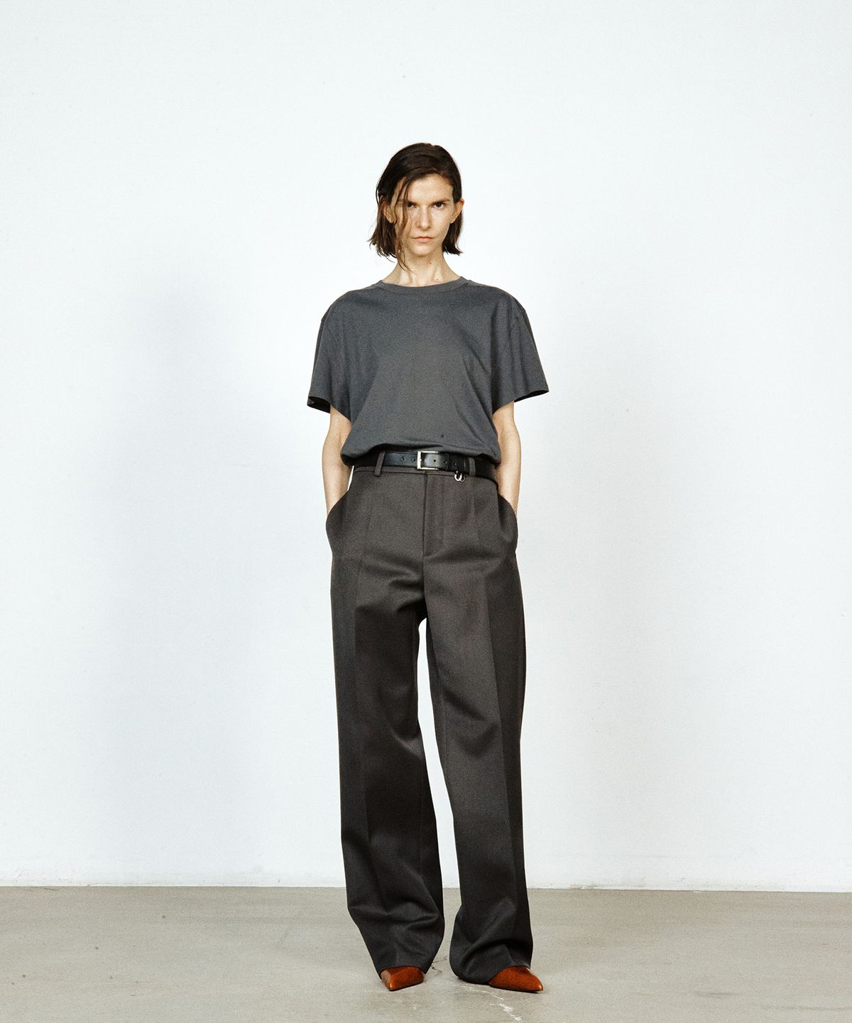 유지(YUJI) WOMENS YUJI SIGNATURE TROUSERS GREY