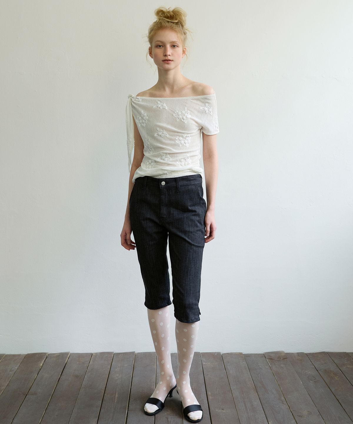 아옵트(AOPT) LACE WAIST BAND - OFF WHITE