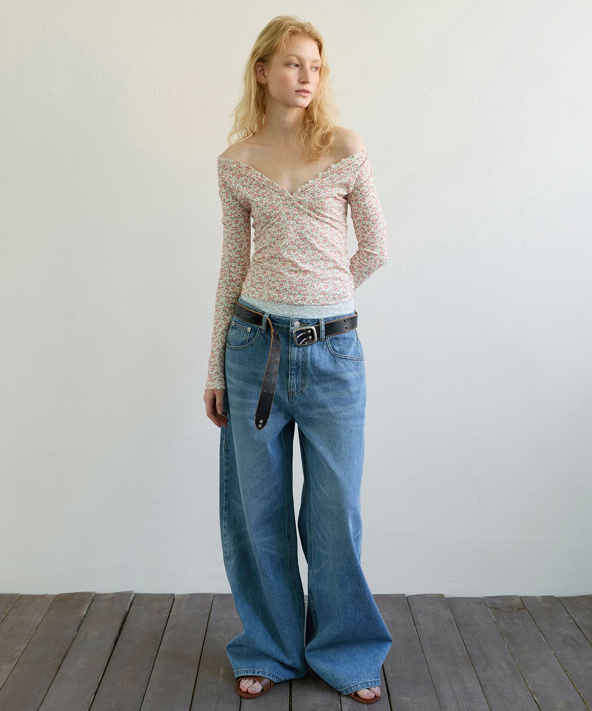 아옵트(AOPT) LACE WAIST BAND - SKY