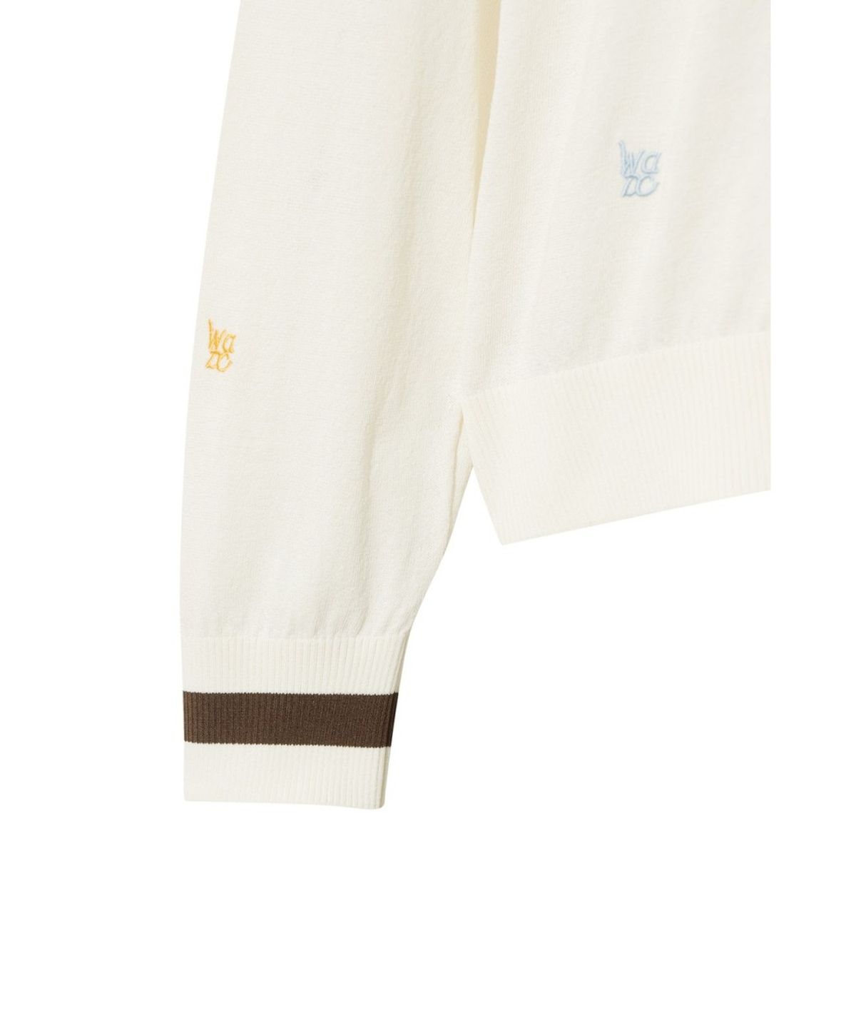 왁(WAAC) Multicolor Embroidered Sweater WWWAM26500IVX