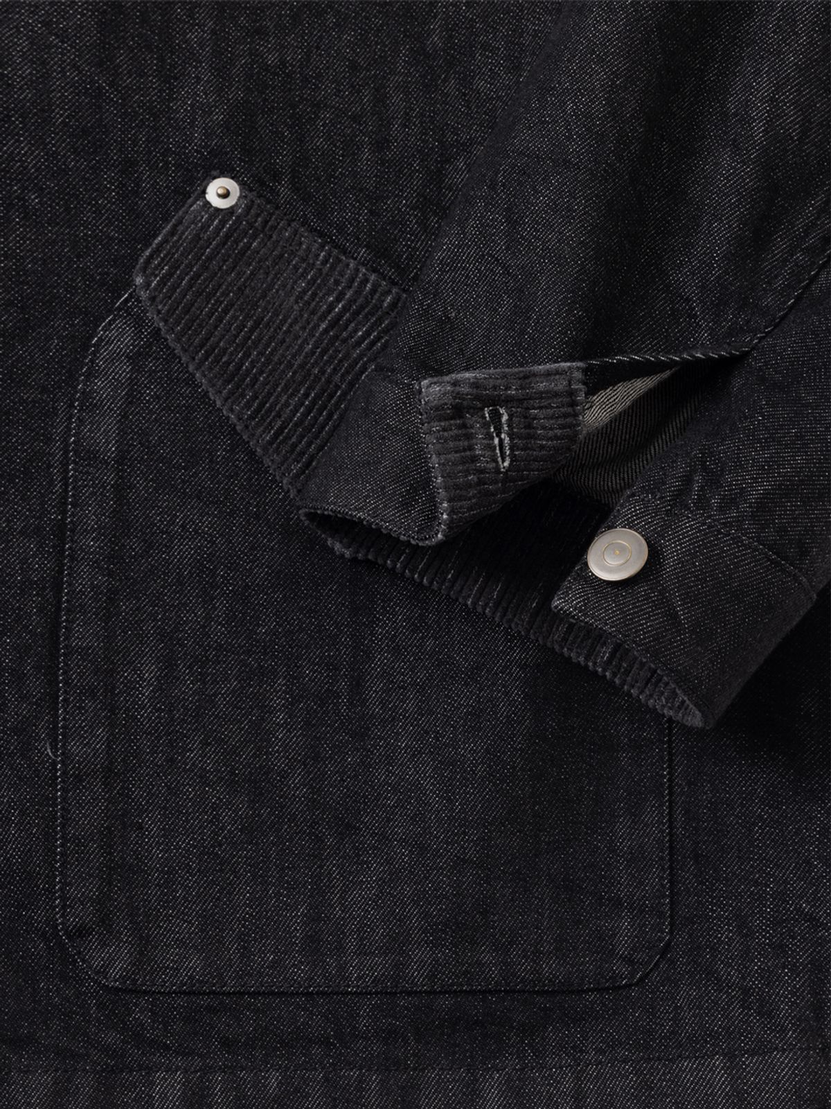아틀리에 델디오(ATELIER DELDIO) 원워시 데님 커버올 재킷 (BLACK)