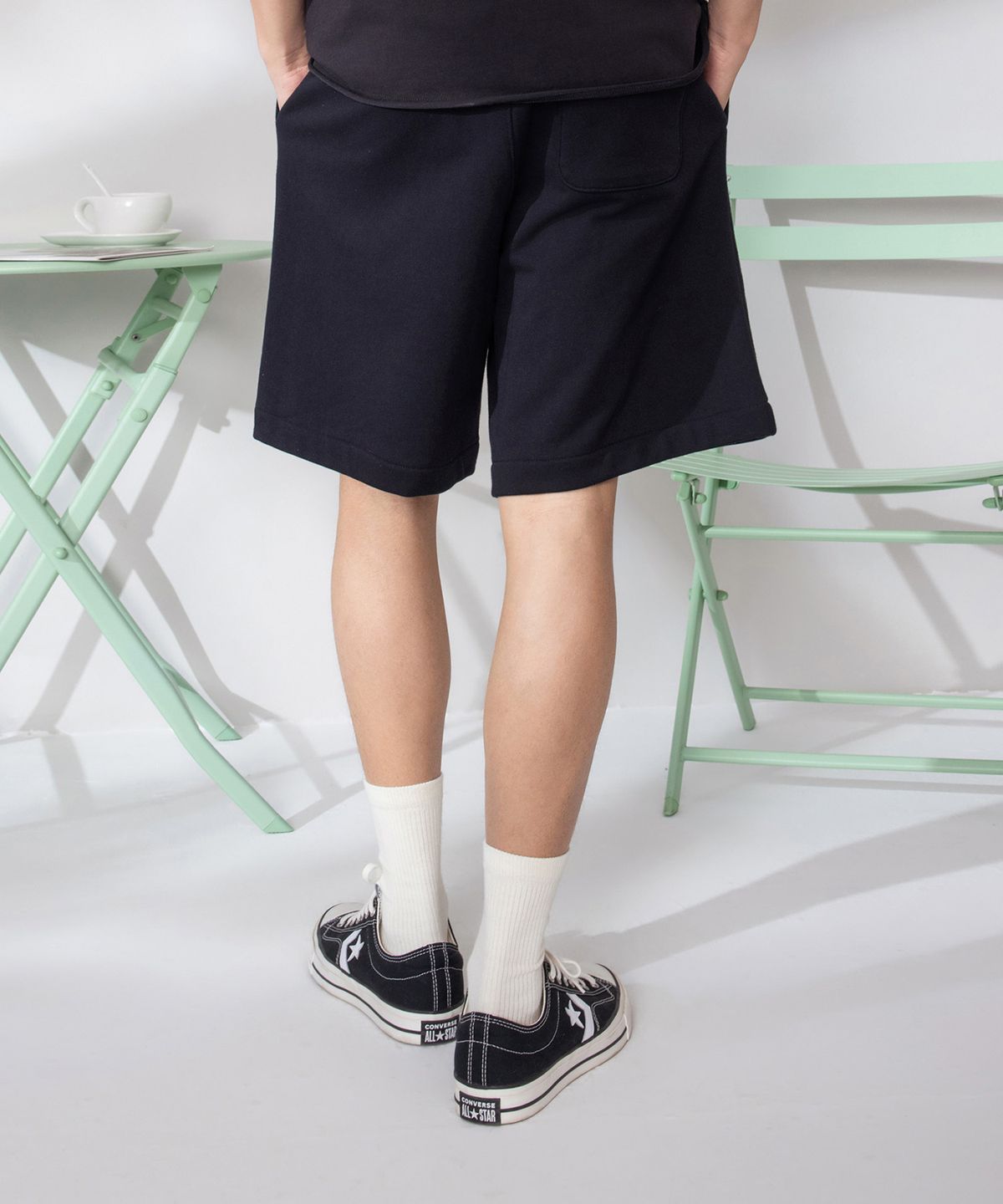 컨버스(CONVERSE) 박스 로고 프렌치 테리 쇼츠 블랙 MCJ788-023