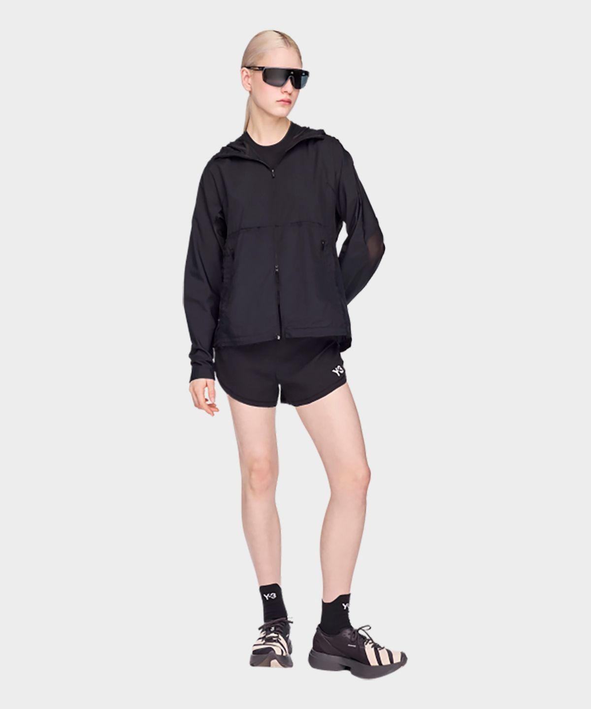 와이쓰리(Y-3) (W) W 러닝 로우 컷 재킷 블랙 W RUN JKT RC BLACK