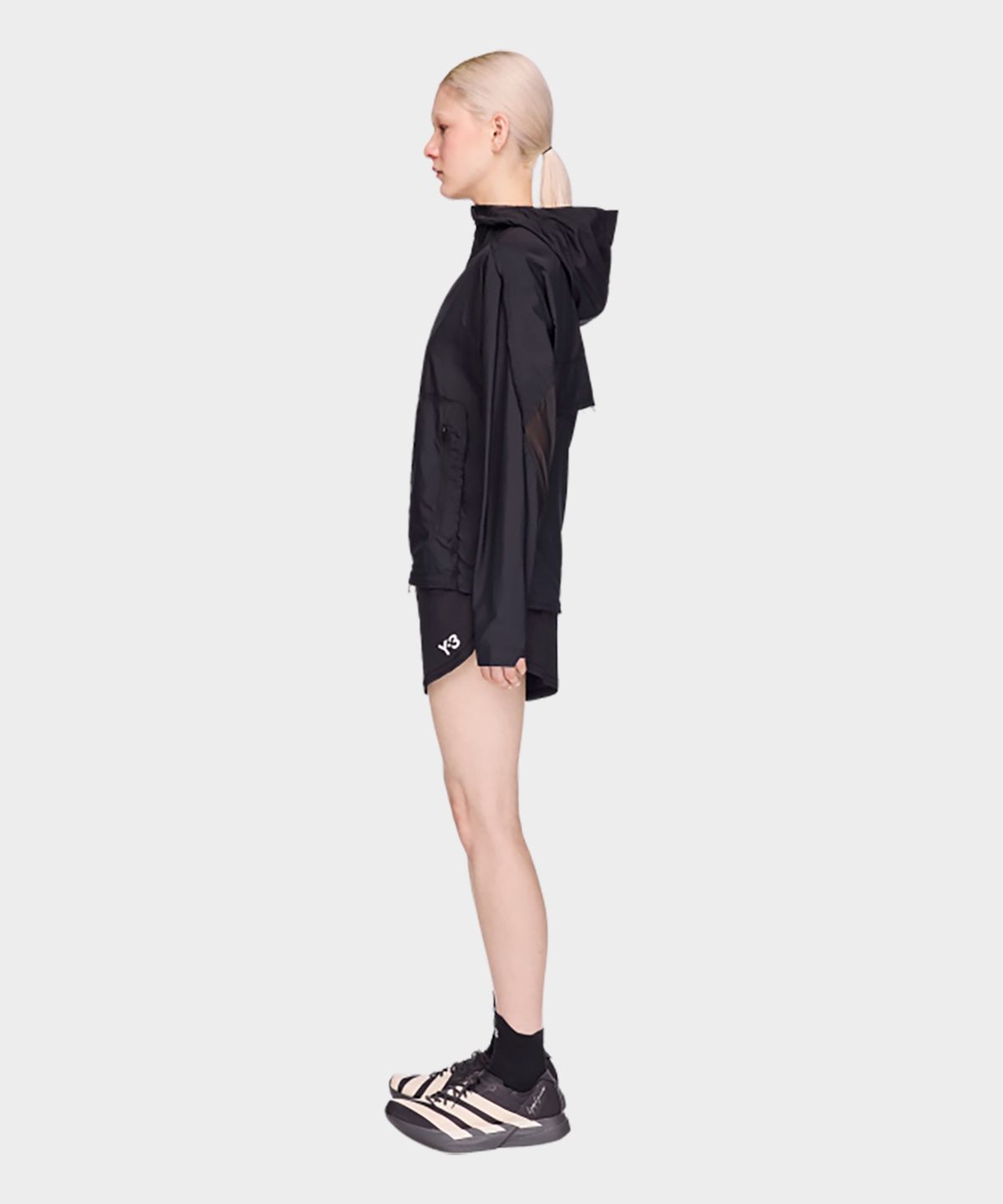 와이쓰리(Y-3) (W) W 러닝 로우 컷 재킷 블랙 W RUN JKT RC BLACK