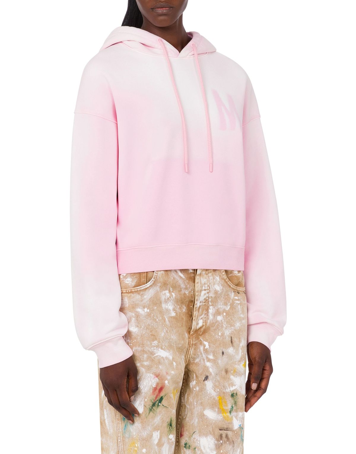 모스키노(MOSCHINO) M 로고 코튼 저지 후디