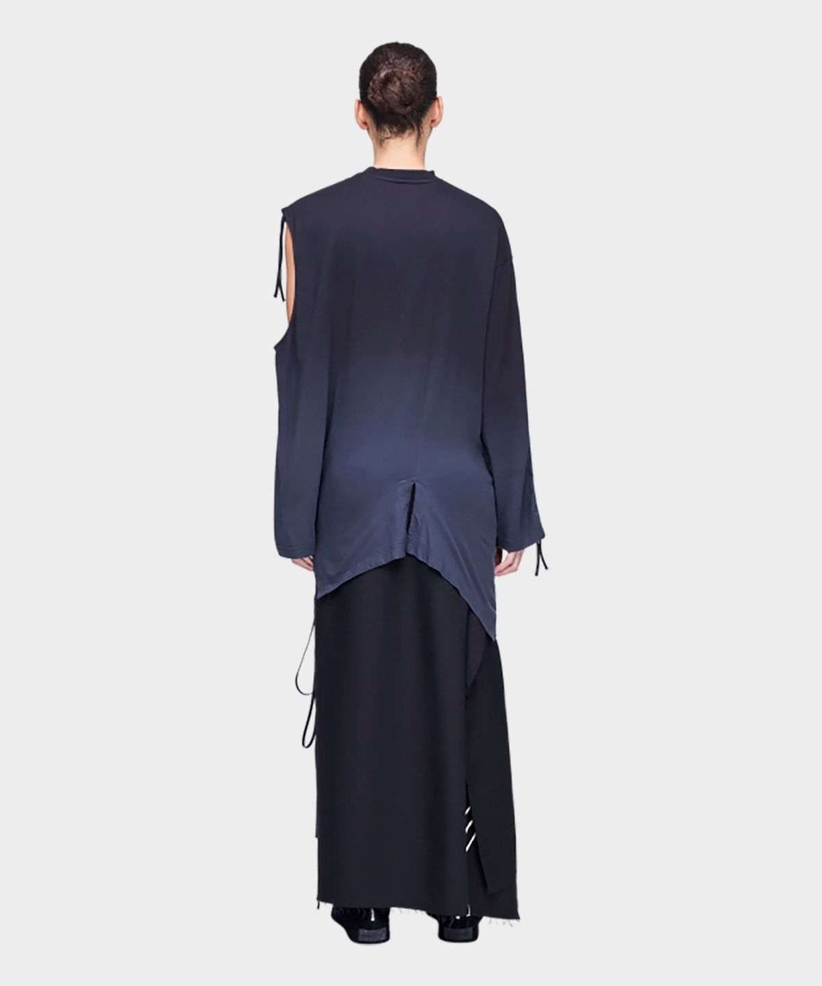 와이쓰리(Y-3) (W) 딥 다이 친치트 드레이프 티셔츠 블랙 DD CNCH DRAPE T BLACK/NIGHT GREY