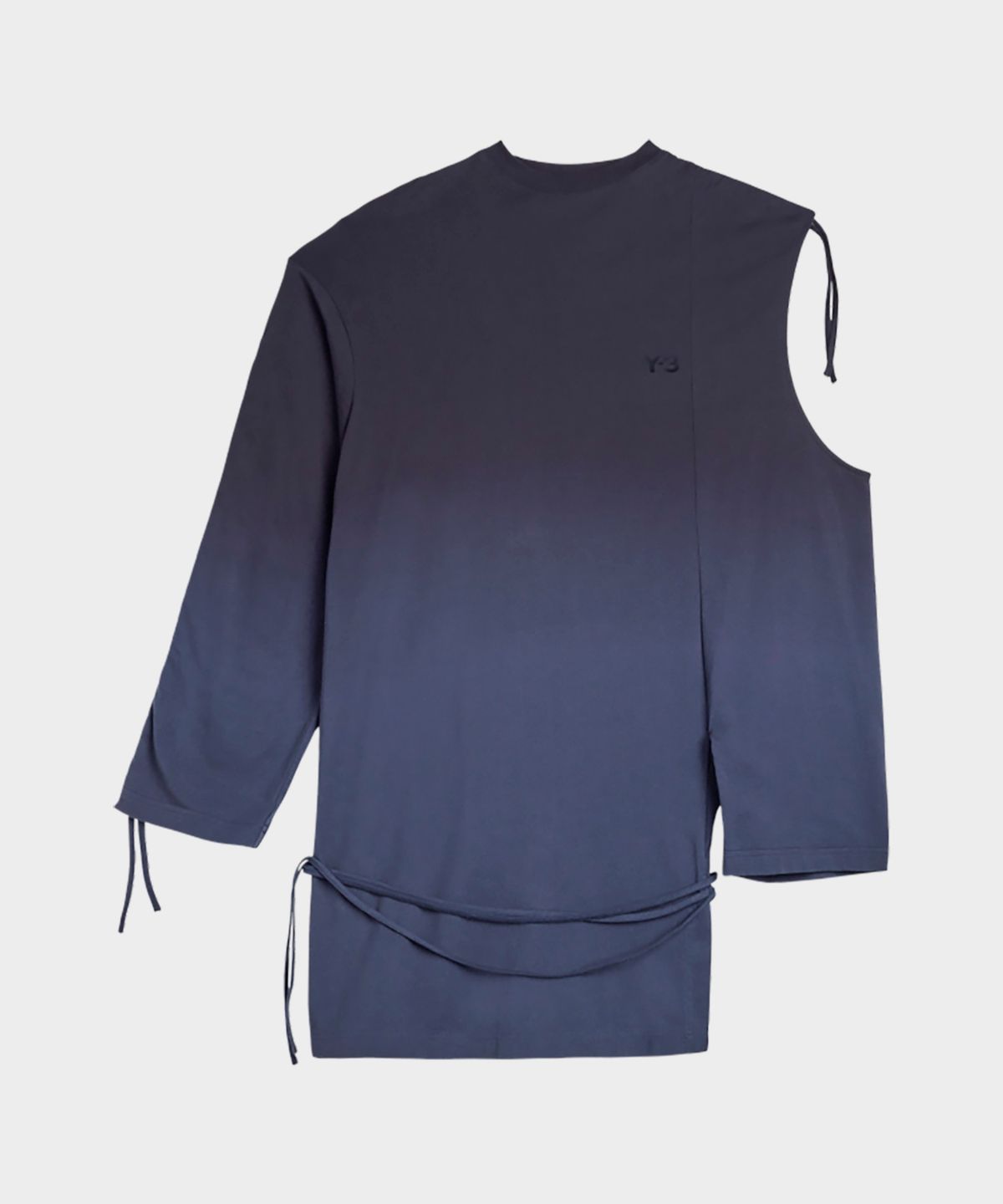 와이쓰리(Y-3) (W) 딥 다이 친치트 드레이프 티셔츠 블랙 DD CNCH DRAPE T BLACK/NIGHT GREY