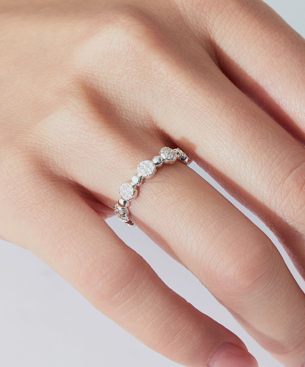 엘렌쥬얼리(HELENE JEWELRY) 925 실버 샤인 서클 솔리드 큐빅 미스 링 은 반지