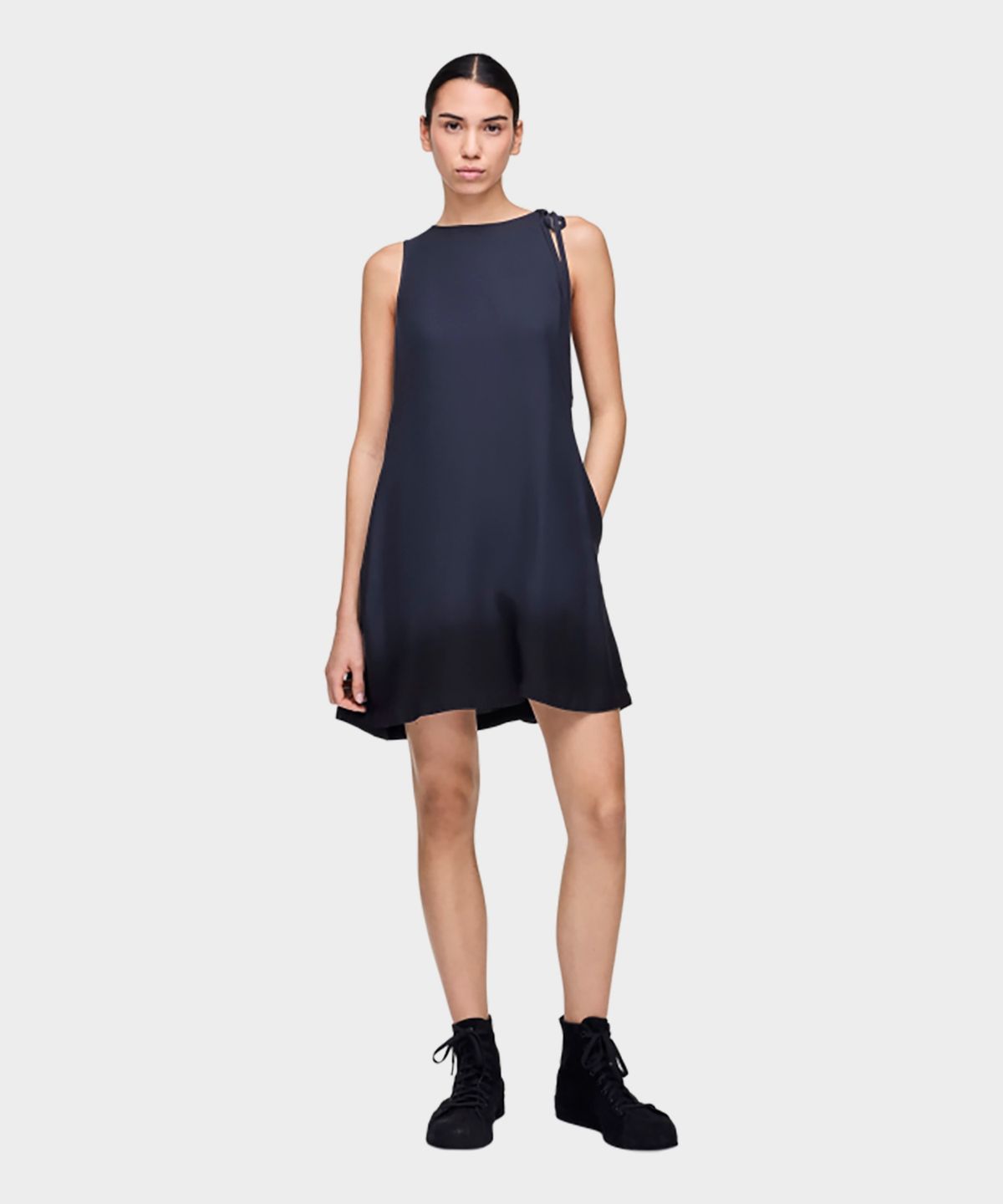 와이쓰리(Y-3) (W) 루즈 숏 딥 다이 드레스 그레이 W SHRT DD DRESS NIGHT GREY/BLACK