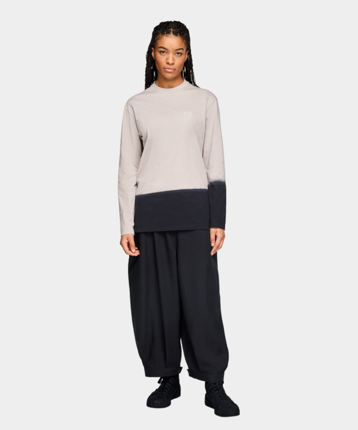 와이쓰리(Y-3) (U) 딥트 롱 슬리브 티셔츠 라이트 브라운 U DIP LS TEE LIGHT BROWN/BLACK