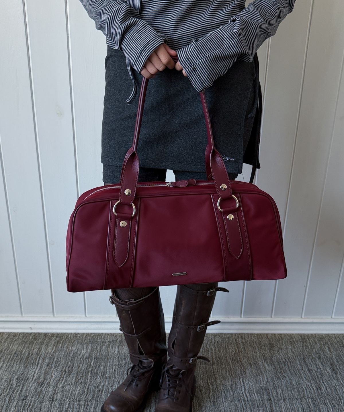 라츠유(LOTSYOU) Vivi Boston Bag WINE