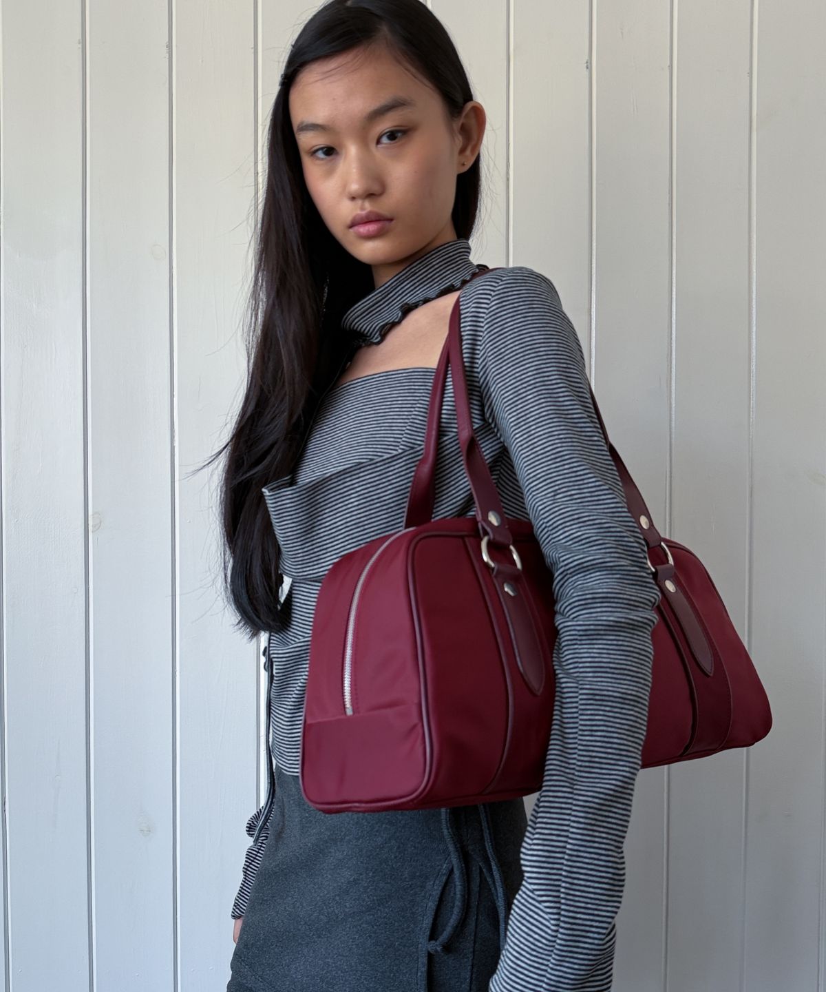 라츠유(LOTSYOU) Vivi Boston Bag WINE