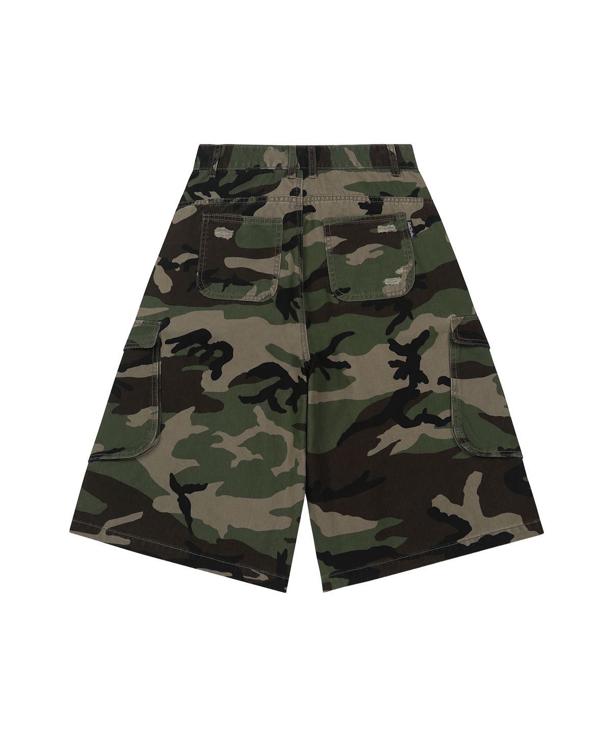 오드스튜디오(ODDSTUDIO) 디스트로이드 카모 카고 버뮤다 팬츠 - CAMO
