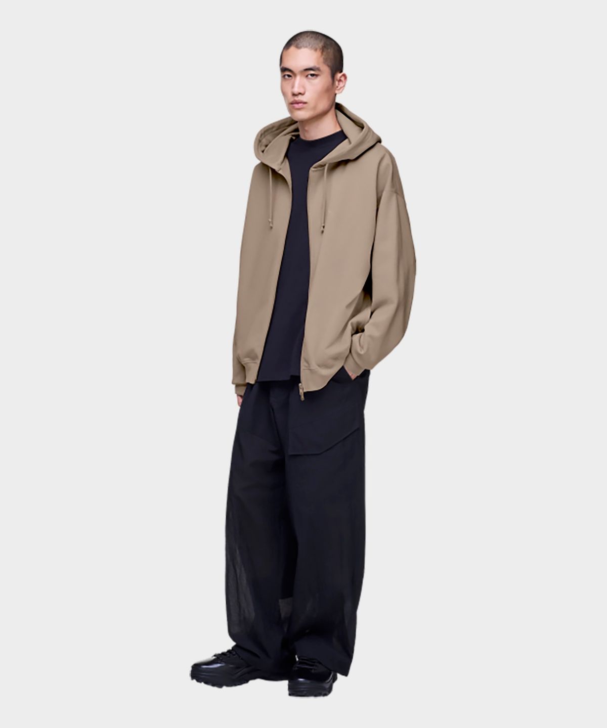 와이쓰리(Y-3) (U) 브러시드 테리 집 후디 라이트 브라운 FL ZIP HODDIE LIGHT BROWN