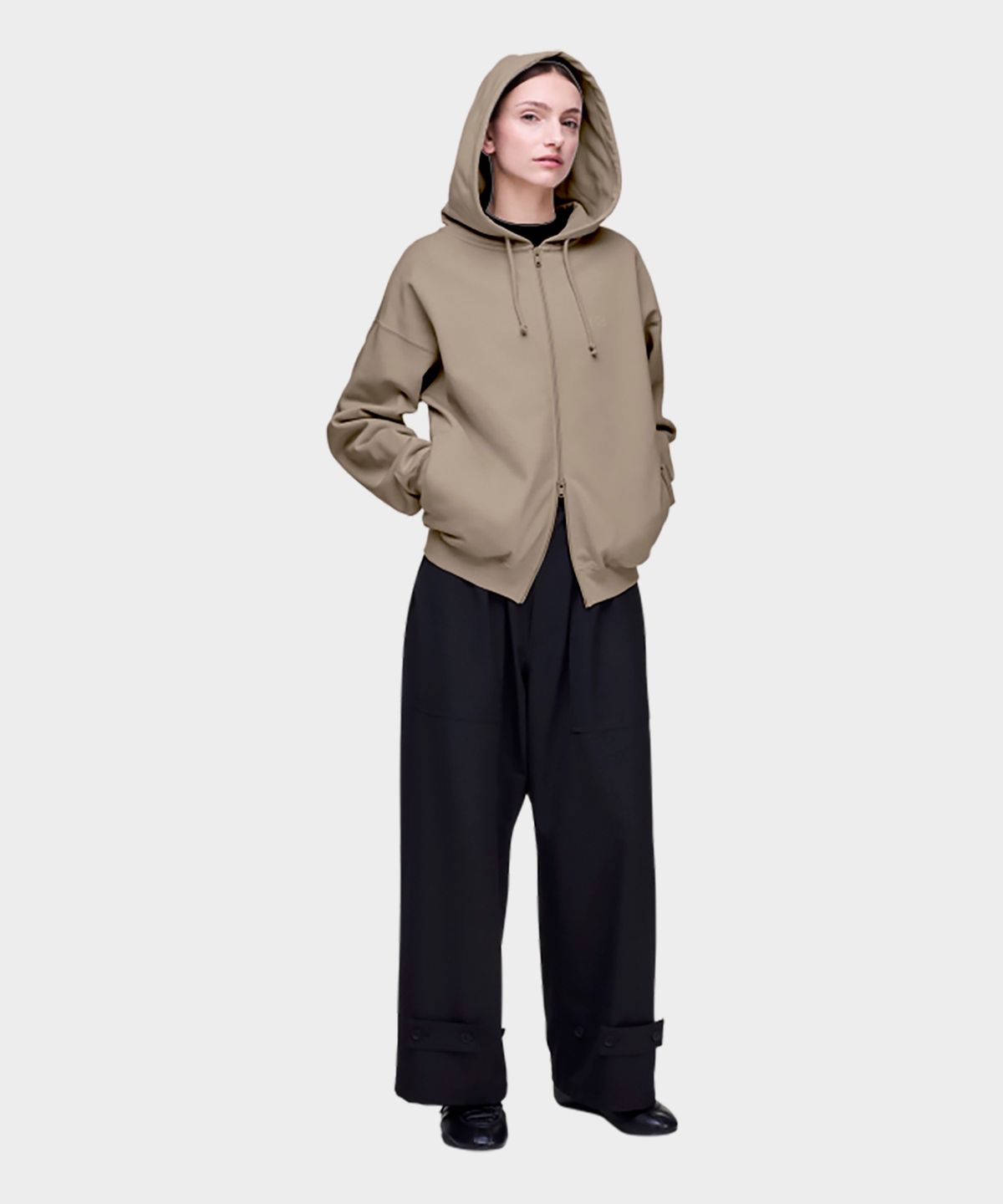 와이쓰리(Y-3) (U) 브러시드 테리 집 후디 라이트 브라운 FL ZIP HODDIE LIGHT BROWN
